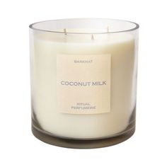 Coconut milk  Top: Orange Heart: Coconut milk  Base: Vanilla,Sugar  A luxuriant mixture of creamy coconut milk, succulent coconut pieces, and delectable vanilla creates a haven of warmth and comfort. Delicately fragrant and soothing, this Coconut Milk candle is ideal for unwinding. Milk Candle, Candle Samples, Coconut Shavings, Neutral Bedroom Decor, Coconut Candle, Coconut Wax Candles, Vanilla Candle, Vanilla Sugar, Wax Candle