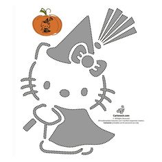 a cut out of a cat with a pumpkin on it's head and the word hello