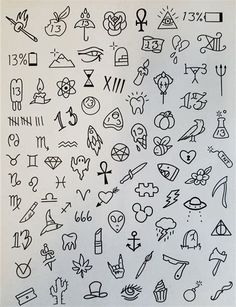 an image of various symbols drawn on paper