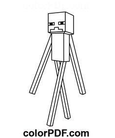 an image of a minecraft character coloring pages