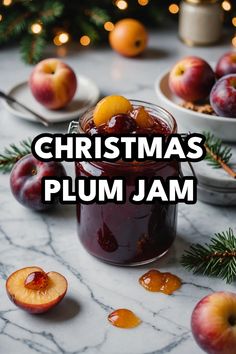 A photo of a  Christmas Plum Jam a christmas jam recipes Spiced Plum Jelly Recipe, Plum Recipes Jam, Canning Wild Plums, Small Batch Plum Jam Recipe, Plum Jam No Pectin, Spiced Plum Jam, Sugar Plum Jam Recipe, Spiced Plum Jam Recipe, How To Make Plum Jam