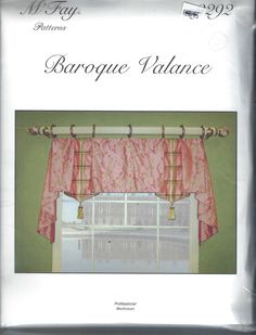 an image of a window valance with the words barogue valance on it