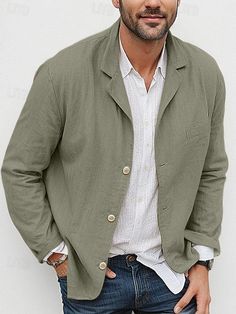 Homens Jaqueta casual Jaqueta Blazer Formal Festa Escritório Forrado Elegante Vintage Primavera Outono POLY Côr Sólida Comum 1 Botão Jaqueta esporte Caqui de 2024 por $39.99 Khaki Outerwear With Lapel Collar And Button Cuffs, Casual Collar Khaki Outerwear For Fall, Khaki Outerwear With Casual Collar For Fall, Khaki Winter Blazer With Buttons, Winter Khaki Blazer With Button Closure, Casual Collar Khaki Outerwear With Pockets, Khaki Outerwear With Casual Collar And Pockets, Khaki Single-breasted Outerwear With Lapel Collar, Khaki Blazer With Lapel Collar And Pockets