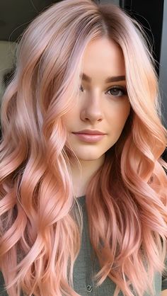 Make a statement in 2025 with peach hair! Perfect for anyone seeking a unique yet versatile color, peach tones range from subtle to striking. Check out gorgeous ideas to transform your style and infuse a fresh, lively vibe into your hair game this year. Hair Color Rose Gold Blonde, Dark Peach Hair Color, Peach Hair Color Rose Gold, Pink And Peach Hair, Light Peach Hair, Natural Pink Hair, Peach Pink Hair, Coral Hair Color, Peachy Pink Hair