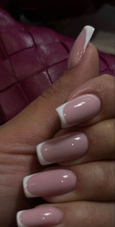 Simple Gel Nails, French Tip Acrylic Nails, Work Nails, Short Square Acrylic Nails, Almond Acrylic Nails, Short Acrylic Nails Designs, French Tips, Fabulous Nails