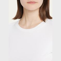 Theory "Johanna" tee. Crew neckline. Short sleeves. Classic fit. Pullover style. Pima cotton. Imported. Kiki De Montparnasse, Mary Kate Olsen, Draped Top, Mary Kate, Bateau Neckline, Elizabeth And James, Crop Tee, Pima Cotton, Scoop Neckline