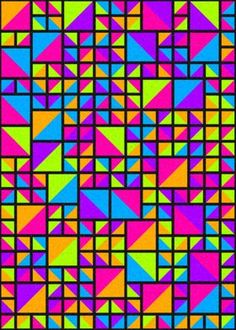 an abstract colorful background with squares and triangles