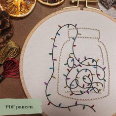 Tangled Christmas Lights Hand Embroidery Beginner Step by Step Pattern PDF Instant Download Embroidery Pattern Video Tutorial - Etsy Hungary Christmas Light Embroidery, Hand Embroidery Beginner, Tangled Christmas Lights, Embroidery Beginner, Embroidery Christmas, Christmas String Lights, Embroidery Pattern, Embroidery Art, Video Tutorial