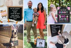 a collage of photos with some people and their dogs, including one man holding a baby