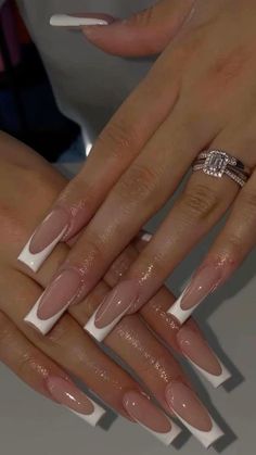 French Nails Tapered Square, Tapered Square Nails French Tip, Tapered Square French Tip Nails, Long Nails Brown, Brown Nails Short, New Year Nails Ideas, White Oval Nails, Nails New Year, Ongles Gel French