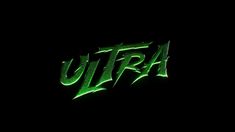 the logo for ultra is shown in green on a black background with an extra glow