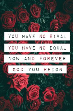 roses with the words you have no rival if you have no equal now and forever god you