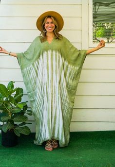 "🌈 Tie Dye Kaftan Dress, Loose Fit Tie Dye Dress, Hippie Tie Dye Kaftan, Tie Dye Clothing, Oversize Kaftan Dress, Tye Dye Caftan Dress Measurement and detail: 👉Fabric: 100% Breathable and Comfy Rayon 👉Method: Hand Dyed 👉Size: One Size Fits Most (M-4XL) Extremely comfy  👉Boho/Hippie /Festival/Beach/Tropical/Fancy/UniqueTheme 👉Length of Dress: 55\" 👉Width of Dress: 45\" 👉Bust 60\"-90\" 👉The back is identical to front pattern 👉Great for wearing while doing arts, crafts, relaxing at your h Green Hippie Kaftan For The Beach, Beach Tie Dye Maxi Dress With Natural Dye, Green Bohemian Maxi Dress With Relaxed Fit, Spring Beach Maxi Dress With Natural Dye, Oversized Green Dress For Beach, Summer Tie Dye Kaftan With Natural Dye, Bohemian Hand-dyed Maxi Dress For Beach, Summer Tie Dye Natural Dye Kaftan, Natural Dye V-neck Maxi Dress For Summer