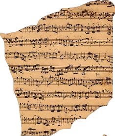 an old piece of sheet music with musical notes on it's sides and in the middle