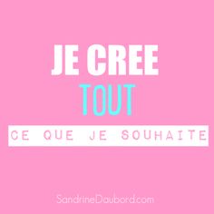 a pink background with the words je cree tout