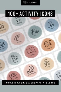 the ultimate guide to 100 + printable activity icons