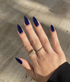 Unghie Sfumate, Navy Blue Nails, One Color Nails, Plaid Nails, Smink Inspiration