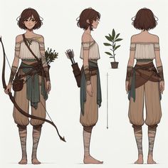 Jungle Clothing Concept Art, Duel Weilding Poses, D&d Outfit Design, Female Adventurer Character Design, Adventurer Outfit Female, Ranger Character Design, Character Concept Art Sheet, Dnd Character Outfits, Adventure Outfit