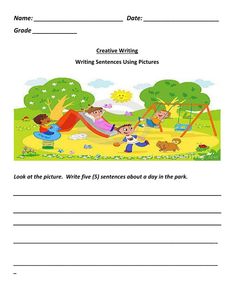 Creative Writing Worksheets For Class 3 Creative Writing For Class 3, Creative Writing Grade 1 Worksheets, Creative Writing Kindergarten, Writing Sheets For 1st Grade, Creative Writing Grade 1, Write A Sentence About The Picture, Look At The Picture And Write Sentences, Picture Story Writing For Grade 2, Creative Writing Worksheets For Grade 1