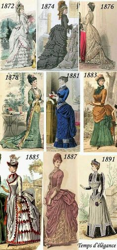 Gaun Abad Pertengahan, 1800's Dress, 1870s Fashion, Bustle Dress, Victorian Costume