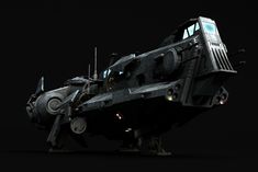 a sci - fi vehicle is shown in the dark