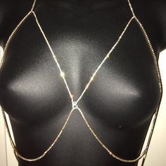 This Is Beautiful Body Jewelry. It Is A Bra Chain And Is Great To Wear To The Pool Or Going Out. It Has An Amazing Shine In A Lighted Area. Chain Bra, Brighton Bracelets, Baublebar Earrings, White Beaded Necklaces, Chalcedony Earrings, Gem Necklace, Silver Bangle Bracelets, Bracelets Handmade Beaded, Rhinestone Earrings