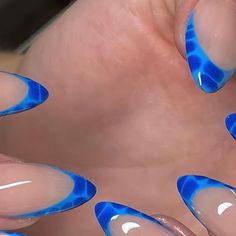 Crocodile Nails French Tip Blue, Blue Alligator Nails, Alligator Nails French Tip, Black White And Blue Nails, Blue Croc Print Nails, Blue Squiggle Nails, Croc French Nails, Cyan Blue Nails