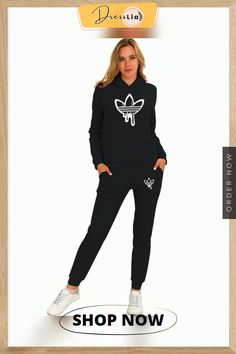 Casual Hooded Sweatshirt Jogging Pants Tracksuits Leisure Sportswear Tracksuit With Hoodie, Casual Fitted Tracksuit With Hoodie, Fitted Hoodie Tracksuit For Streetwear, Fitted Long Sleeve Tracksuit With Letter Print, Hooded Letter Print Tracksuit Sportswear, Casual Hooded Sweatshirt, Jogging Pants, Collar Pattern, Pencil Pants