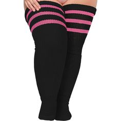 Introducing our Plus Size Women's Thigh High Socks, specially designed with big girls in mind! These extra-long and striped thigh high stockings are perfect for adding style and comfort to your outfit. Say goodbye to the hassle of sagging or rolling off with the included Extra Long Thigh Garter. Let's explore the features that make these socks a must-have for your wardrobe: FEATURES: Specially Designed for Plus Size: Enlarged and widened to perfectly fit big girls, with a length of about 35'' an Cute Thigh High Socks, Thigh Straps, Striped Thigh High Socks, Thigh Garter, Mini Pleated Skirt, Leg Warmer, Stockings Legs, Comfortable Socks, Over The Knee Socks