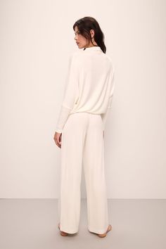 Cozy Time Wide Leg Pant Low Rise Pants, Wide Leg Pant, Harmful Chemicals, Getting Cozy, Color Ivory, Soft Fabric, Mock Neck, Chemicals, Wide Leg Pants