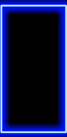 a blue neon frame on a black background with an empty space in the center for text