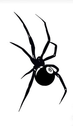 a black and white drawing of a spider