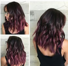 Pelo Color Vino, Mauve Hair, Cinnamon Hair, Short Ombre Hair, Long Dark Hair, Hair Color Purple, Burgundy Hair, Trendy Hair Color