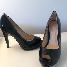 Platform Makes These Even More Comfy Worn Once See Soles- Little Wear And Added Comfort Black Patent Chelsea High Pump Coach Heels, Coach Shoes, Shoes Women Heels, Chelsea, Shoes Heels, Size 7, Pumps, Women Shoes, Heels