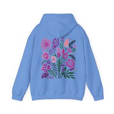 Introducing the perfect layer for nature lovers - our Flower Hoodie! With a beautiful botanical design, this hoodie is perfect for the granola girl or cottagecore enthusiast. Stay cozy and stylish in this cute botanical hoodie. ♥ We want you to be happy with your item, and for it to bring you joy! If you have any problems with your order or your item, please contact us prior to leaving a review. We will do what we can to take care of you and ensure that you are a happy customer. If you are satis Spring Bohemian Hooded Hoodie, Cotton Hoodie With Floral Print, Spring Cotton Hoodie With Floral Print, Cotton Hoodie Sweatshirt With Floral Print, Cotton Hoodie With Floral Print For Fall, Winter Floral Print Cotton Hoodie, Pastel Hoodie, Flower Hoodie, Botanical Design