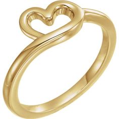 14 Karat Gold Heart Youth Ring. Enchanted Jewelry, Kids Rings, Yellow Heart, Rose Ring, Initial Ring, Name Jewelry, White Band, Women's Jewelry And Accessories, Heart For Kids