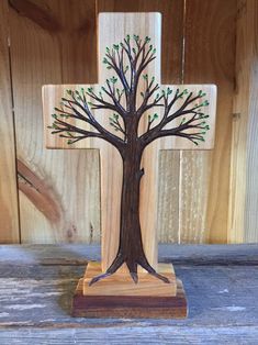 Tree of Life Crosses — DivineCrosses® Hope Deferred, Draw Trees, Drawing Trees, Church Stage Design, Tin Can Crafts, Tree Carving