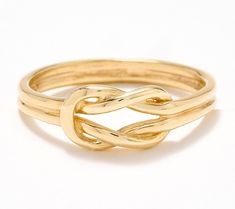 A beautiful symbol of love, this 14K gold knot ring will be a timeless treasure in any jewelry collection. From Adorna. Knot Rings, Gold Knot Ring, Love Knot Ring, Beautiful Symbols, Symbol Of Love, Ring Ideas, Knot Ring, Love Knot, Ring Size Guide