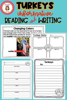 the turkeys informative reading and writing activity for students to use in their classroom