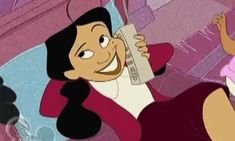 an image of a cartoon character on the phone