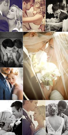 a collage of photos with people in wedding attire and flowers on their foreheads