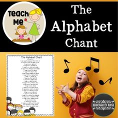 the alphabet chart for teaching children to read and practice their letters with music notes on it