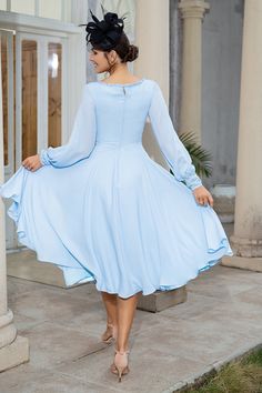 Zapaka Women Chiffon Mother of the Bride Dress Sky Blue Long Sleeves Wedding Guest Dress with Sequins – ZAPAKA Long Sleeve Wedding Guest Dresses, Mother Of Bride Outfits, Rehearsal Dinner Dresses, Dress With Sequins, Mother Of Groom Dresses, Light Blue Dresses, Long Sleeve Wedding, Mother Of The Bride Dress, Groom Dress