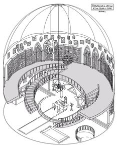 an architectural drawing of the inside of a building