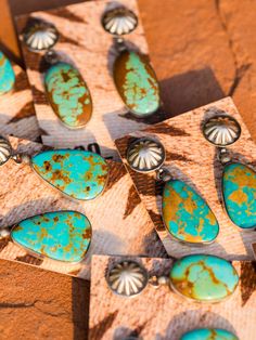 Beautiful Kingman turquoise earrings set in solid sterling silver with hand stamped concho post. These are a petite earring with approximately 3/4 to 1 inch stone. Shown here with our beautiful Navajo repose concho post back. Wide variety of stones available from ovals to free form geometrics. Add suggestions of color and shape in the comment box. Southwestern Teardrop Concho Earrings, Sterling Silver Turquoise Concho Jewelry, Artisan Oval Concho Jewelry, Artisan Turquoise Concho Earrings, Concho Earrings, Petite Earrings, American Turquoise, Kingman Turquoise, Pendant Rings