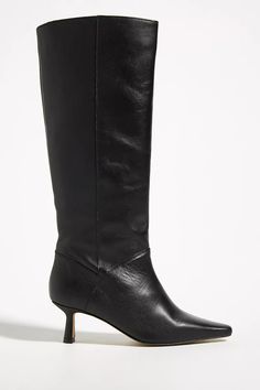 Fall Knee Boots, Heel Boot Outfits, Shoe Closets, Pointed Boots, Kitten Heel Boots, Pointy Heels, Black High Boots, Shop Boots, Plastic Heels