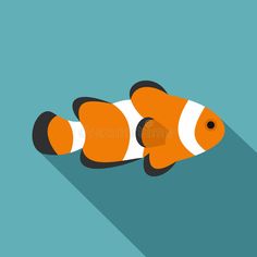 Fish clown icon, flat style. Fish clown icon. Flat illustration of fish clown vector icon for web stock illustration Clown Fish Illustration, Clownfish Illustration, Clown Fish Drawing, Clown Fish Art, Parking Spot Painting, Spot Painting, Web Illustration, 3d Mural