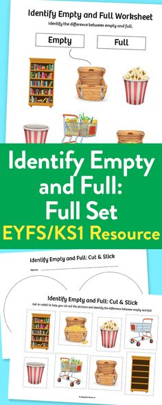 an empty and full set of eyfs / esl resources for elementary students