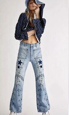 Pant Embroidery, Free People Flare Jeans, Free People Flares, Super Flare Jeans, Color Burst, Jeans Free People, All Jeans, Corduroy Jeans, Free People Jeans