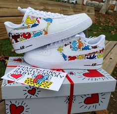 custom hand painted air force 1. Older kids size uk1 --uk5.5  ￡158 Adults size uk2.5-uk12  ￡198 - brand new in box; - Each pair is personally handmade, and painting with premium leather paint and topped with a finisher for extra protection; - Please ensure that you double check your size before ordering.  - For customized designs, feel free to leave us a message, We are willing to have your ideas done; Trendy Trainers, Sneakers Air Force, Painted Nikes, Dr Shoes, Unique Sneakers, Air Force 1 Custom, Shoes Trendy, Custom Air Force 1, Womens Wedding Shoes